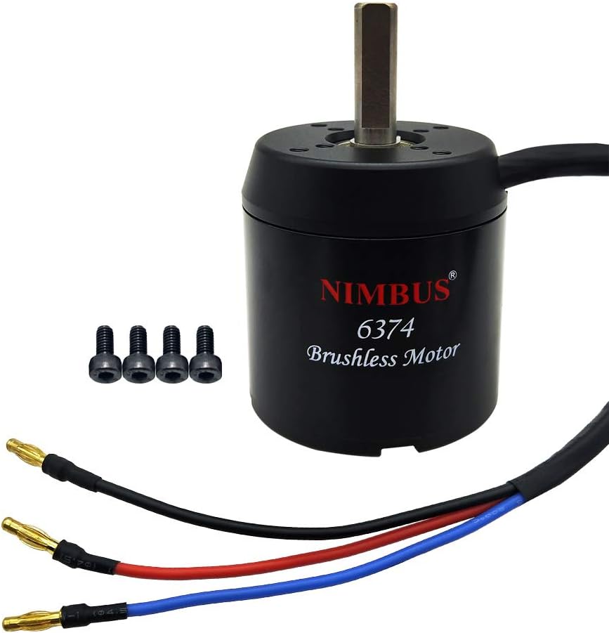 Nimbus 6374 150KV 170KV 190KV Sensored&Sensorless Motor Brushless Belt Motor for DIY Electric Skateboard Bike Longboard Model Airplane Robot Underwater Scooter(Black;8mm Shaft Without Keyway)