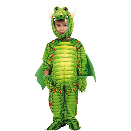 small foot Kinderkostüm Drache, inkl. Masken-Kapuze, Handschuhen und Schwanz, Kleidergröße 80-86, Dragon 5636, mehrfarbig, Einheitsgröße