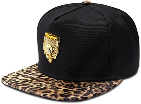 TUVW Personality Crown Lion Male Hip Hop Hat(Leopard)