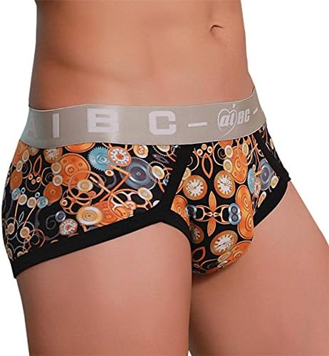 Clearance!Mens Underpants, Simayixx Skinny Men Soft Cotton Underwear Cartoon Print Sexy Briefs Panties Underpants (L, Orange)
