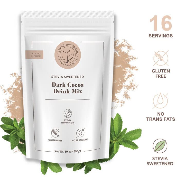 5 SPARROWS SugarFree Dark Chocolate Flavored Drink Mix Stevia