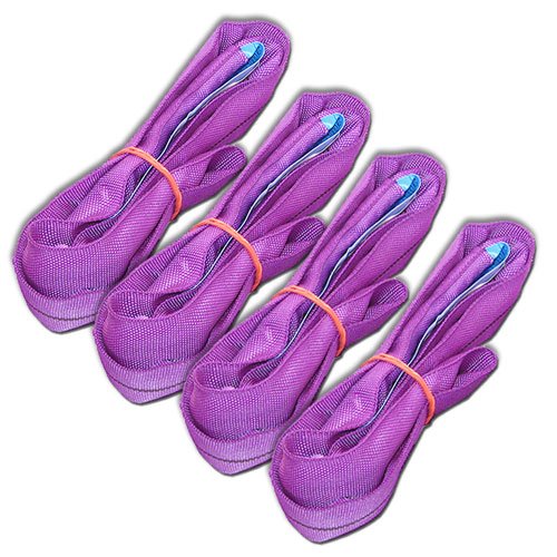4-Piece Set Professional Round Sling 1 Tonne 1 Metre Coverage Trusses Lifting Slings EN 1492-2 Purple