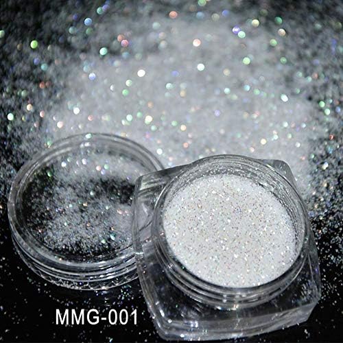 1 Box Pixie Ultra Fine Fairy Dust White Iridescent Cosmetic Grade Glitter Shimmer Effects for Nail art Decoration