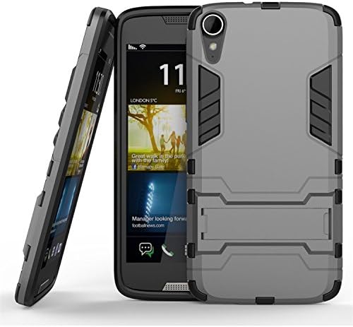 Qiaogle Phone Case - Shock Proof PC Hybrid Armor Stents Case Cover for HTC Desire 828 / 828W (5.5 inch) - HK06 / Gray