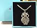 NEOGLORY Black Zircon Rhinestone Owl Adjustable Long Pendant Necklace 32