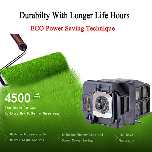 EWO'S ELP75 Replacement Projector Lamp for ELPLP75/V13H010L75 Epson Powerlite 1940W 1945W 1955 1960 1965 1950 Projector Lamp Bulb Replacement