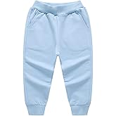 RUKOSU Toddler Baby Boy's Pull On Cotton Jogger Pants Stretch Knit Pants Infant Girls Athletic Sweatpants Bottoms