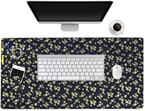 Large Extended Desk Pads Protector Office Mouse Pad XXL, 31.5" x 15.7" Non-Slip Rubber Base Desk Organizer (Sakura)