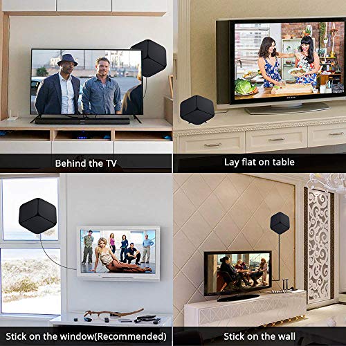 【2019 Upgraded】 HDTV Antenna Indoor Digital TV Antenna, 60-80 Miles Range HD Antenna with Detachable Amplifier Signal Booster and 16FT Coaxial Cable - Extremely High Reception（Black） - Thumbnail 5