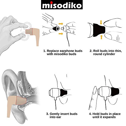 image for misodiko M550 Memory Foam Earbuds Tips for Jaybird X4 X3 X2, BlueBuds 