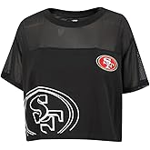 Pro Standard Womens NFL Detroit Lions Sheer Influence Short Sleeve Boxy Tee