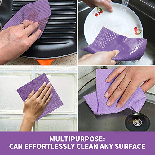 MROTY Swedish Dishcloth for Kitchen - Bulk 10 Pack of Eco-Friendly Reusable Kitchen Cleaning Cloth with Pot Holders, Absorbent Kitchen Dish Cloth Hand Towel