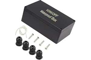 VONVOFF Electrical Box, Universal Junction Box,Dustproof Waterproof IP65 ABS Plastic Box,with 4pcs x M16 Cable Gland,6.2" x 3.5" x 2.4"/158 x 90 x 60mm,Black