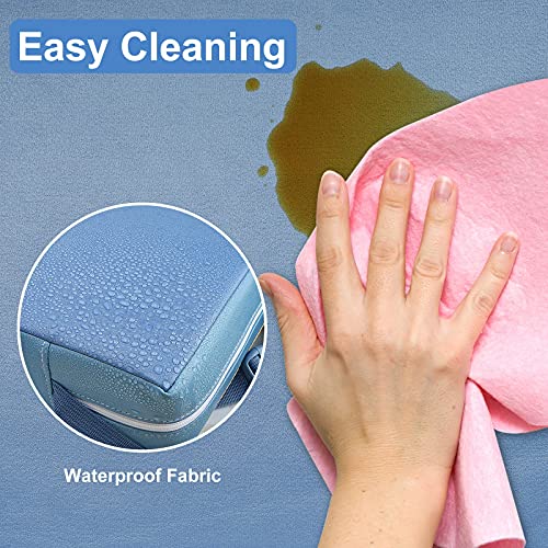 Toddler Booster Seat for Table - Enlarged Waterproof Breathable Booster Seat Cushion for Kids Made of “Modern Leather” with Non-Slip Bottom & Safety Buckle Booster Seat for Dining Chair