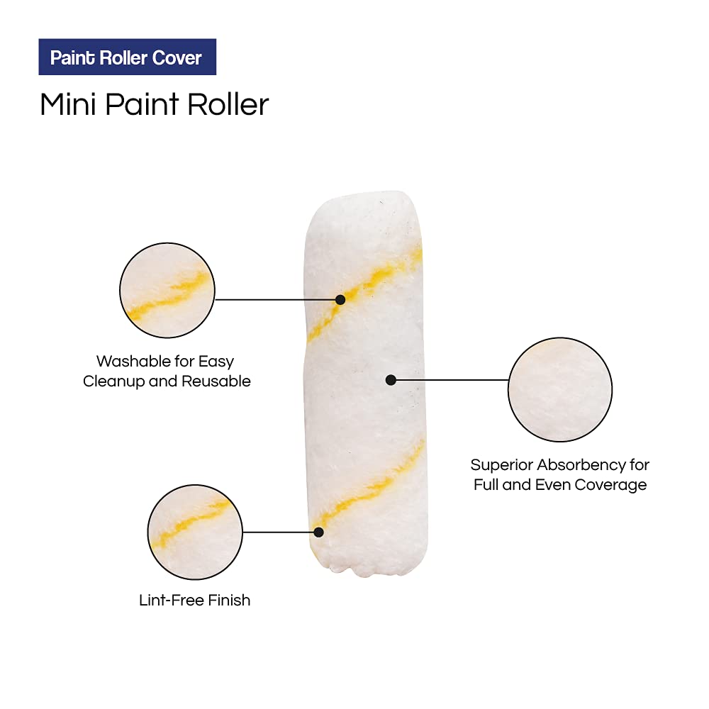 Pro Grade Paint Roller Cover Set,Wall Painting Roller Naps for Professional or Home Owners with All Paints and Stains. Paint Roller Covers are for House or Commercial Use. (4