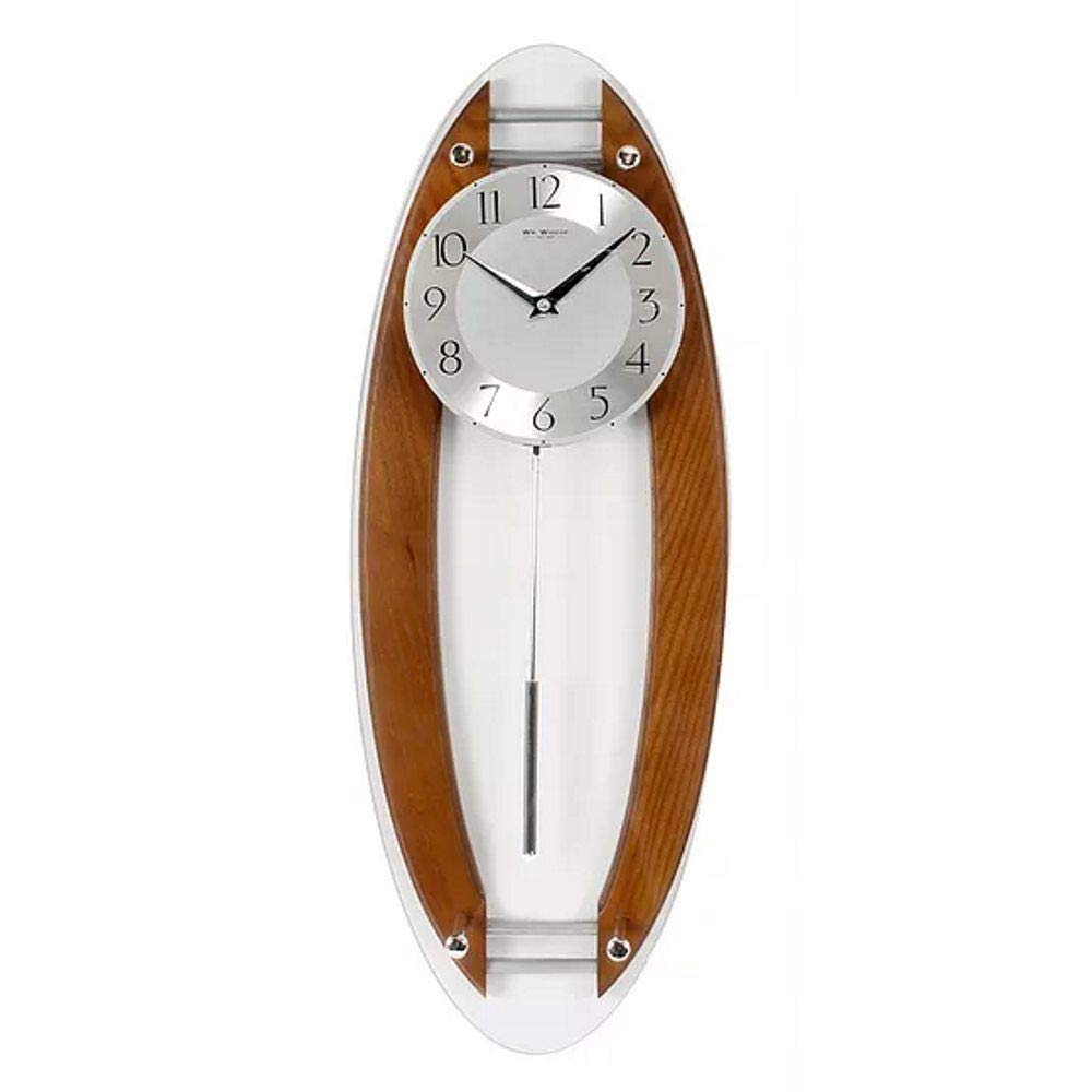 Wm. Widdop W7850 Wall Clock in Wood and Glass finish and Pendulum
