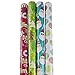 JAM PAPER Assorted Gift Wrap - Christmas Wrapping Paper - 100 Sq Ft Total - Holographic Merry Christmas Set - 4 Rolls/Pack