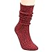 Galsang Women's Socks Thick Knit Wool Thermal Casual Crew Socks,Cozy Warm Slouch Cotton Knit Calf Socks Gift For Women,#K809 (solid A156)