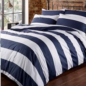 Amazon.com: Louisiana Bedding Horizontal Navy & White