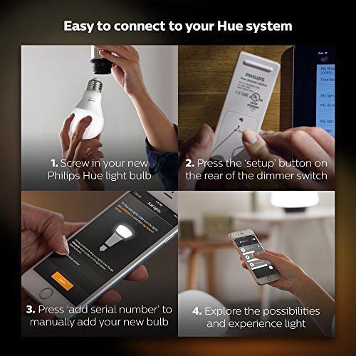 Philips Hue Smart Dimmable LED Smart Light Recipe Kit, 1 Smart Bulb and 1 Dimmer Switch, Works with Alexa, Apple HomeKit, and Google Assistant, (All US Residents) - Thumbnail 6