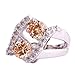 Psiroy 925 Sterling Silver Created Morganite Filled Knuckle Ring Band Size 8