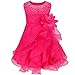 TiaoBug Baby Girls Cascading Organza Rhinestone Flower Baptism Wedding Birthday Party Dress