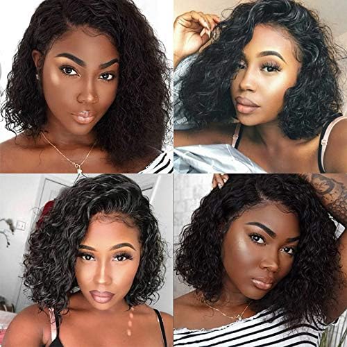 13x6 Lace Frontal Wigs Water Wave Human Hair Glueless Full Lace Wig Pre Plucked Hair Line 150% Density with Baby Hair for Black Women (16 inch, 13x6 lace front wig)
