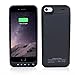 COOLEAD 4200mah detachable External Rechargeable Spare Backup Extended Battery Charger Pack Case Cover For iPhone 5C/5/5S (Black) -Side extra USB port can help do other emergency charging for other USB devicdes when needed