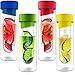 Asobu Flavor It 20 Ounce Glass Water Bottle With Fruit Infuser, Smoke