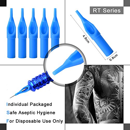 ATOMUS 50pcs Mixed Tattoo Needle Tips Disposable Plastic Assorted Tips 3RT, 5RT, 7RT, 9RT, 3DT, 5DT, 7DT, 9DT, 5FT, 7FT, Tattoo Round Flat/Magnum Diamond Tips (Mixed) - Thumbnail 3