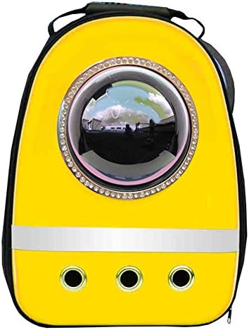 Lovely summer Luxury Version Pet Dog Cat Puppy Carrier Traveler Bubble Backpack Travel Shoulder Bag Dog Carrier Travel Sling Bag Small Dog Backpack Yellow