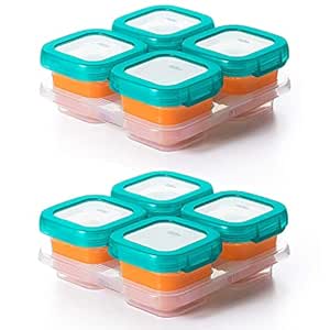 OXO Tot Baby Blocks Food Storage Containers, Teal, 4 Ounce - Set of 2
