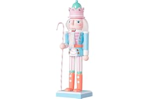 CSR DREAM Christmas Decorations Nutcracker Ornaments,9.8 inch Wooden Nutcracker Figures,Festive Collectible Nutcracker Gift for Table Desktop Fireplace Thanksgiving Christmas Decor,Blue