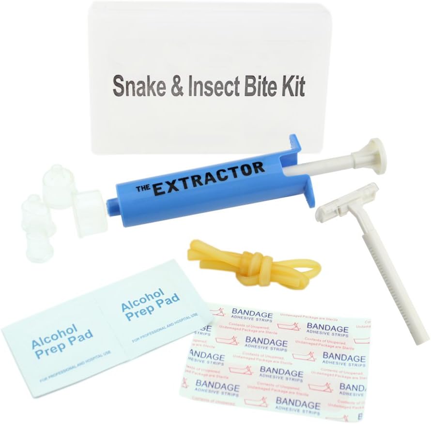 Rainfly Extractor Pump Kit First Aid Emergency Tool for Snake Bite Wasp & Bee Sting Venom Poison Suction Set Blue