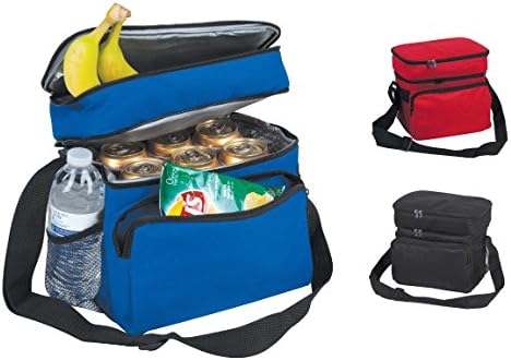 10" Deluxe Cooler Lunch Bag W/ Strap, 8-Can Insulated Lunch Box (Royal)