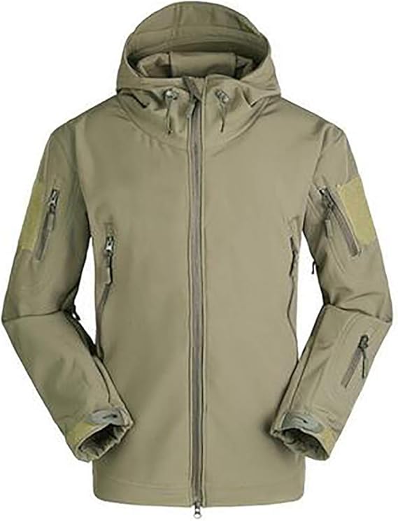 Amazon A M フリース ミリタリー タクティカルジャケットメンズ アウター ミリタリージャケット フード付 裏フリース サメ革 タクティカルジャケット アウトドア コート 多機能 ジャンパー 春秋冬 防寒ウェア コート ジャケット 通販