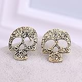 Joylive Skeleton Earring Retro Skull Earring Skull Carved Hollow Shaped EarringsWomen Jewelry For Party