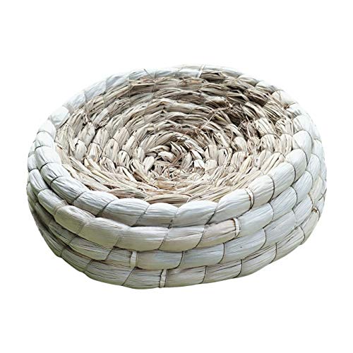 SMechanic 2 Pack Bunny Corn Husk Beds with 2 Pack Grass Mats Woven