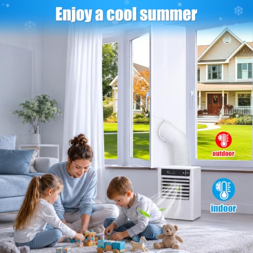 Kit Calfeutrage Climatiseur, kit de calfeutrage pour climatiseur mobile, Coicok 400CM kit calfeutrage clim porte fenetre Fonctionne avec Toutes Les Unités de Climatisation Mobiles et Sèche Linge