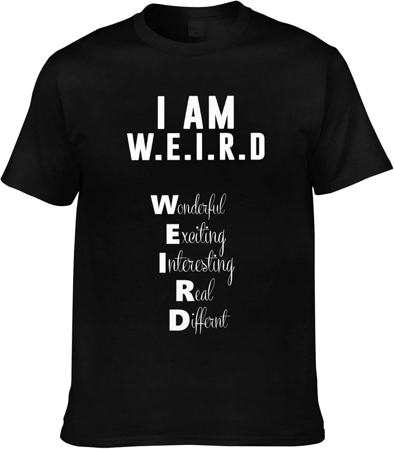 I am Weird Men's Hiphop Durable Crew Neck Short Sleeve Cotton TShirts