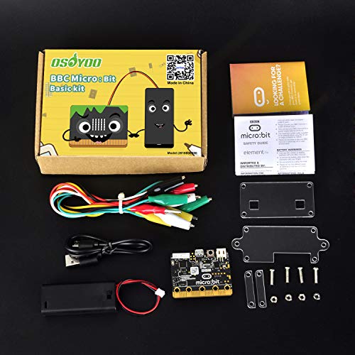 OSOYOO BBC Micro:bit Micro-Controller with Motion Detection, Compass, LED Display and Bluetooth Basic kit Learn Programming for Kids and Beginners (not Include 2X AA Batteries )