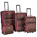 Rockland Luggage 4 Piece Luggage Set, Pink Leopard, Medium