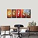Wieco Art Colorful Flowers Oil Painting on Canvas Wall Art Ready to Hang for Living Room Bedroom Home Decoration Modern 5 Piece 100% Hand Painted Gallery Wrapped Contemporary Abstract Floral