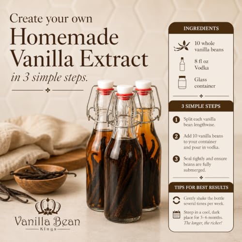50 Organic Madagascar Vanilla Beans. Whole Grade A Vanilla Pods for Vanilla Extract and Baking