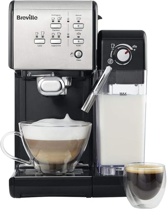 BREVILLE VCF107 One-Touch Coffee Machine (Black & Chrome ...
