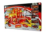 Firefighting Play Set~Construct a Fire Station complete with Garage, Ramps & Living Quarters ~ Includes 5 Fire Vehicles~Great Imaginative Toy!