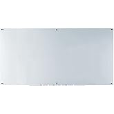Audio-Visual Direct White Glass Dry-Erase Board Set - 6' x 3' - Includes Hardware & Marker Tray (Non-Magnetic)