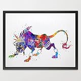 Dignovel Studios 13X19 Red XIII Final Fantasy VII Watercolor Print illustrations Fan Art Wall Art Poster Giclee Wall Decor Art Geek Nerd wedding Gift N420