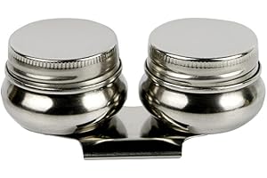 PENINSULA LOVE Double Dipper Palette Cup Stainless Steel Oil Painting Pot Wide Mouth Palettes Container Cups Artist Paint Brush Washer with Lid and Clip