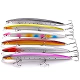 YONGZHI Fishing Lures Multi-Jointed Wobbler Crankbait Minnow and Popper Diving VIB Topwater Lure with Treble Hooks for Bass Trout Walleye Freshwater Saltwater Swimbaits